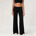 Women's Low Rise Fold Over Wide Leg Flare pants