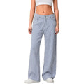 Women's High Waist Striped Bell Bottom Pant