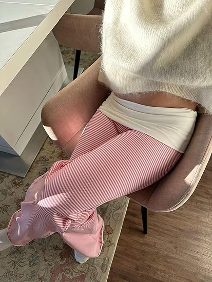 Women's Fold Over Low Rise Stretch Wide Leg Pants